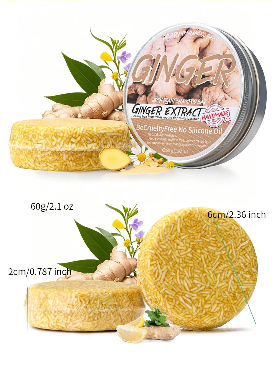Shampoo Soap Ginger Solid Shampoo Bar Clean the Scalp Remove Oil Freshen and Wash Hair Ginger Extract