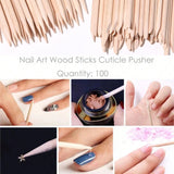 100Pcs Orange Wood Sticks for Nails Double Sided Cuticle Pusher Remover Nail Art Manicure Pedicure Tool for Manicure Pedicure