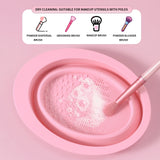 Makeup Brush Cleaning Tool,1pcs Silicone Brush Cleaner Pad Foldable Portable Cleaning Bowl For Makeup Brushes