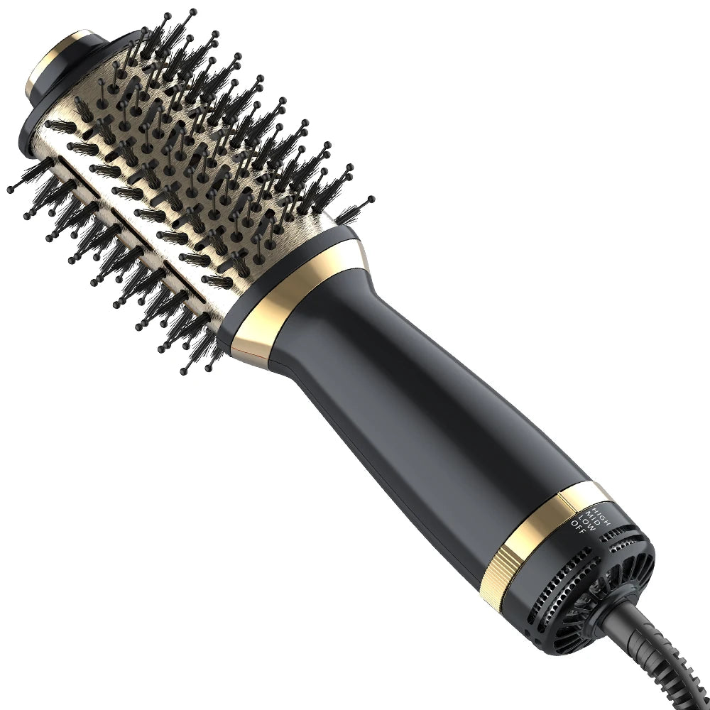 Hair Dryer Brush in One, 4in1 Hair Dryer Brush Hair Dryer with Oval Bucket, Mini Hot Air Brush for All Hair Types, Suitable Gift