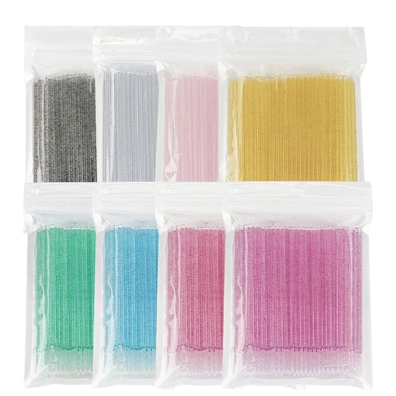 500/1000PCS Crystal Colorful Eyelash Cleaning Micro Brush Beauty Makeup Remover Tool Wholesaler