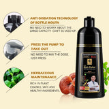 3 in 1 Black Hair Dye Shampoo for Gray Hair Home Herbal Hair Coloring Cream for Men Women Cover White Nourishing Formula 500ml