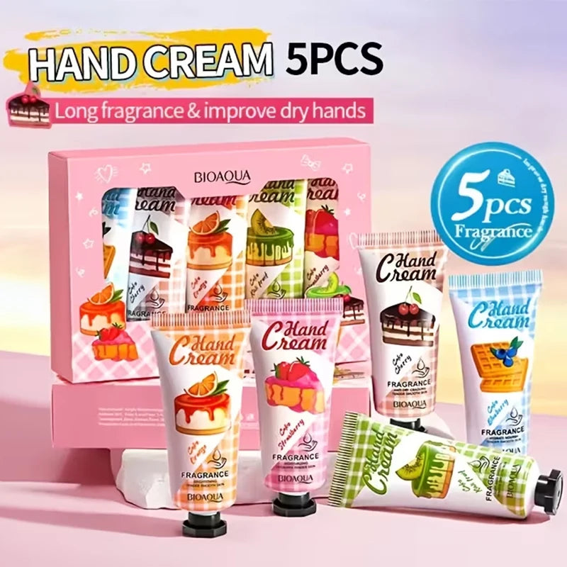 Christmas gift 5/box hand cream set,Fragrance hand cream,cream texture,hand cream travel pack,durable moisturizer gift for women