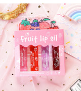 Rolling Bead Lip Oil Set of Four Moisturizing Lotion, Hydrating Roller Ball Mouth Oil, Anti-Drying, Colorless and Transparent