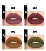 Halloween Goth Lipstick Set Long Lasting Smudgeproof Dark Matte Lip Gloss Velvet Lipsticks Black Liquid Lipstick for Halloween