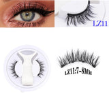 2 Pairs Magnetic Eyelash Natural Look Fluffy False Eyelashes Reusable Magnetic Eyelash Set with Applicator No Glue Need Makeup