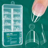 Nailpop Soft Gel Tips For Nails Acrylic Material Half Almond Artificial Nail Capsule Accessories Tool Art Salon 120pcs/box