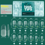 NAILPOP Soft Gel Nail Tips 600PCS Pre-Buff Full Cover Coffin Almond  Oval Shaped Nail Extenison Tips Half Matte Gel X Fake Nails