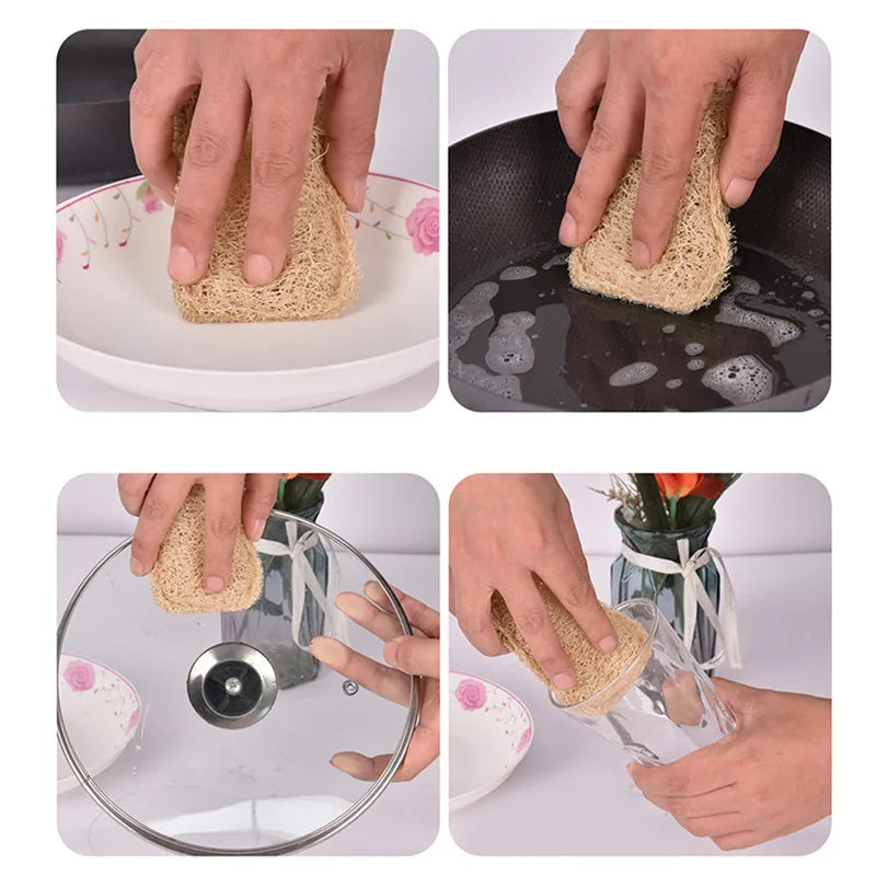 1/3pcs Organic Loofahs Loofah Spa Exfoliating Scrubber Natural Luffa Body Wash Sponge Remove Dead Skin Made Soap Dishwashing