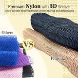 PeaKalo Authentic African Net Sponge-2Pcs Exfoliating Bath Shower Loofah Sponge, Gentle Back Scrubber for All Skin Types,Durable