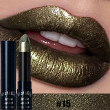 Diamond Pink Lipstick Metallic Glitter Lipstick Waterproof Shiny Pearlescent Dark Blue Red Matte Lip Gloss Halloween Lips Makeup
