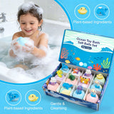 Bath Bombs Gift Set, Ocean Toy Bath Salt Ball Sleeve Box Bath Bombs, Bath Bombs with Surprise Inside, Bubble Bath 60g*12