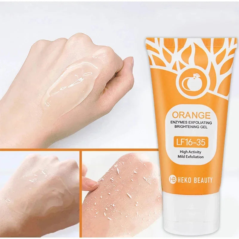 Orange Exfoliating Brightening Gel,Face Body Moisturizing Peeling Scrub,Deep gentle Cleaning Pores,Remove Blackheads Exfoliator