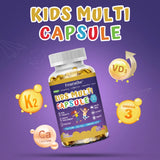 Kids Multivitamins Capsules - with D3+K2,Calcium - Promote Brain Development, Enhance Immunity,Support Digestion Healthy