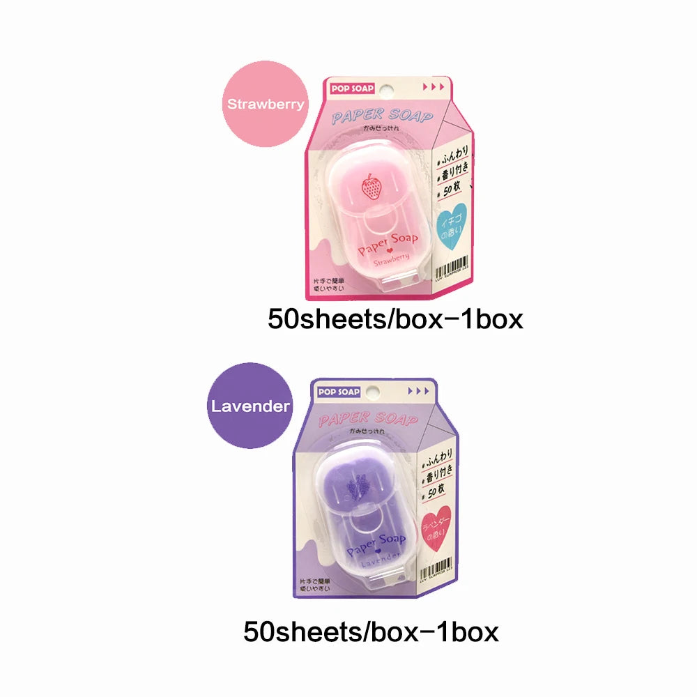 Portable Hand Soap Sheets for Travel | Dissolving Cleanser Wipes | Alcohol-Free | On-the-Go 50 sheets/box