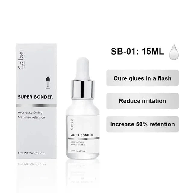 Gollee Eyelash Extensions Glue 15ml Eyelash Cleansing Primer Super Bonding Lasting Lash Extension Primer Professional Adhesive