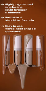 4-Color 3D Face Contour Liquid Bronzer Shade Smooth Highlight Mirror Lasting Natural Nose Shadow Waterproof Brighten Makeup