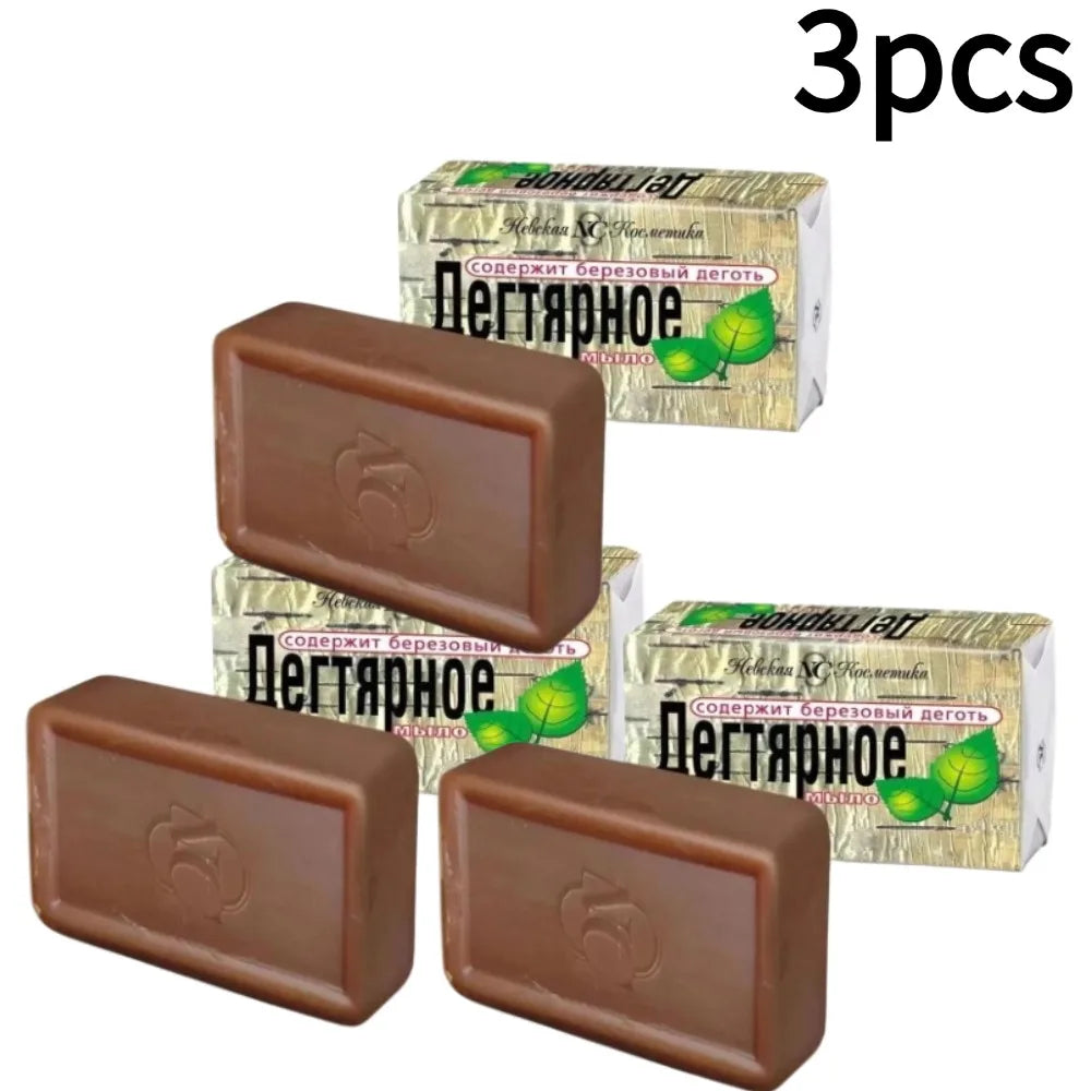 1/2/3/4/5pcs Russian NC Birch Tar Soap Purifying Face & Body Wash for Oily & Problem Skin, Deep Cleansing & Oil Control