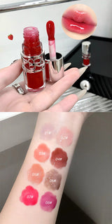 Gege Bear Glittering Mirror Lip Glaze, Watery Shimmering Light Lip Gloss Makeup 8 Colors, Hydrating Moisturizing, Long Lasting
