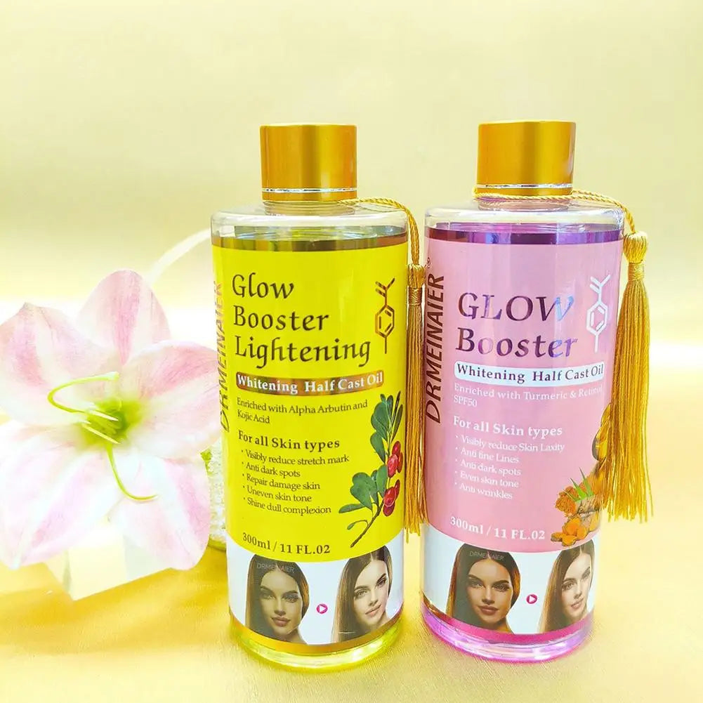 Facial Body Massage Oil Kojic Acid Whitening Serum Glow Booster Cast Oil Brightening Smoothing Body Face Skin Care Essence Oil