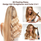 Small Flat Iron for Short Hair, Temperature Adjustable Pencil Flat Iron Fast Heat Up, 3/10 Inch Beard Straightening Iron