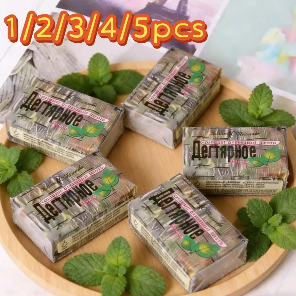 1/2/3/4/5pcs Russian NC Birch Tar Soap Purifying Face & Body Wash for Oily & Problem Skin, Deep Cleansing & Oil Control