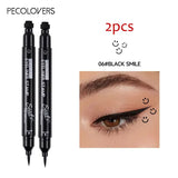 Star Liquid Eyeliner Black Moon Stamp Eye Liner Pencil 2 in 1 Waterproof Long-lasting Easy Applying Eye Eyeliner Pen Makeup