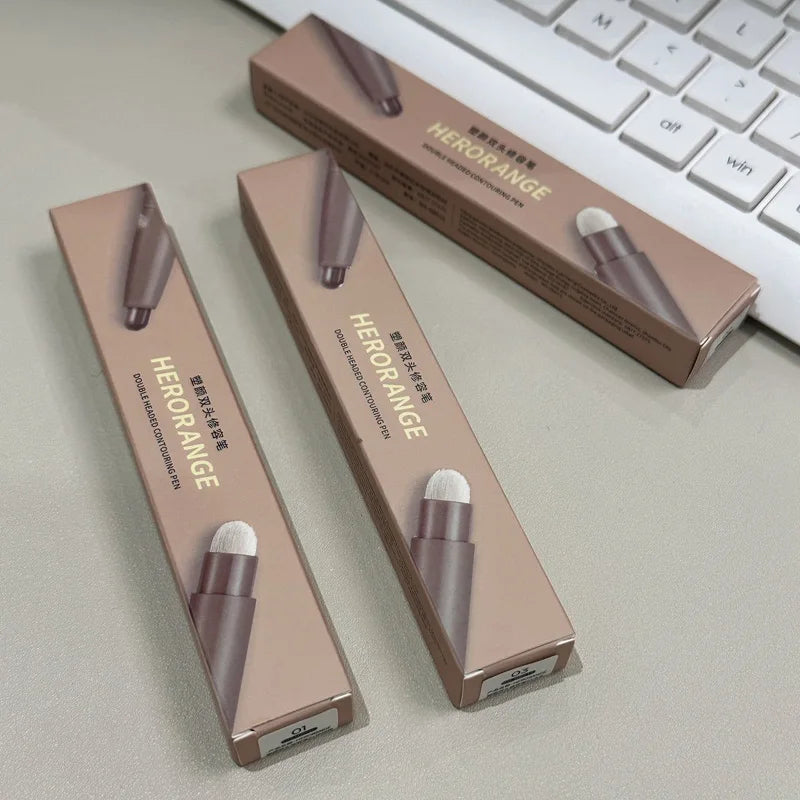 HERORANGE Double-ended Contour Pen for Contouring, Brightening with a Smudge Brush