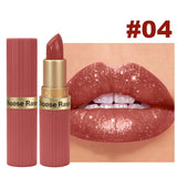 CHOOSE RASME 6 Colors Chocolate Bar Lipstick Makeup Pearl Matte Matte Not Easy to Fall out Matte Waterproof Lipstick