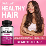 Multiple Collagen Complex - Types I, II, III, V, and X - Hair, Skin, Nail, Bones, Joint Health Support, Helps Boost Metabolism