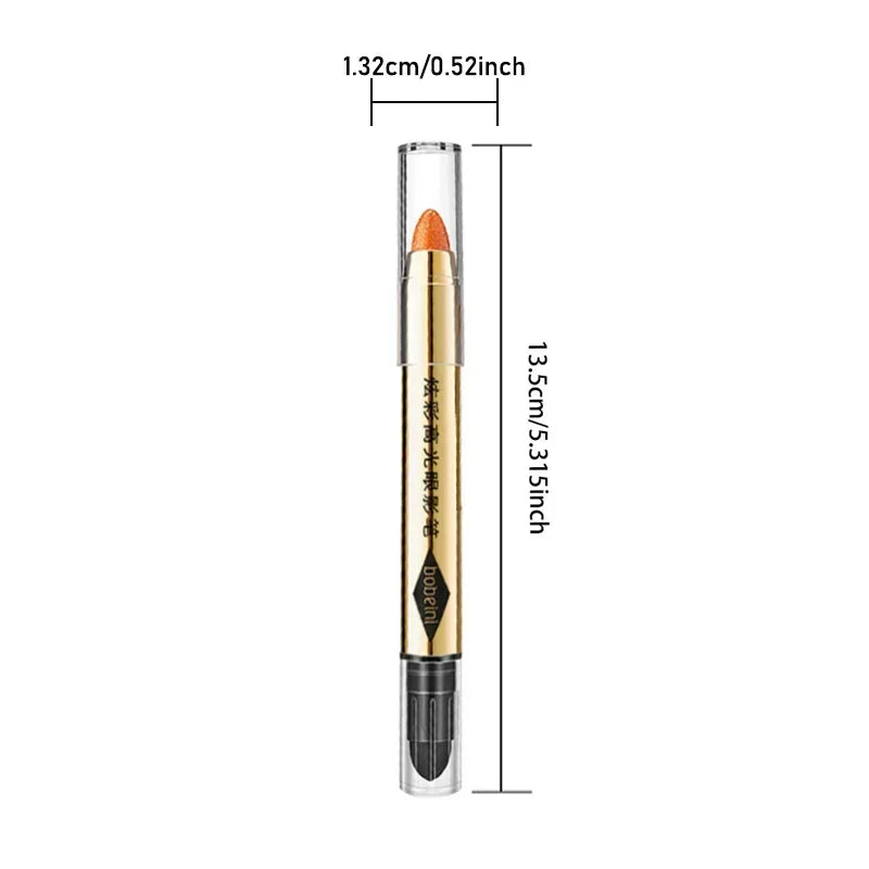6 Colors Double-Ended Eyeshadow Stick – Waterproof, Long-Lasting, Matte & Glitter, Contour, Highlight, Certified, Unisex