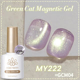 BORN PRETTY 10ml Green Cat Magnetic Gel Ultra Shine Holographic Glitter Semi Permanant Soak Off UV LED Gel Varnish For Manicure