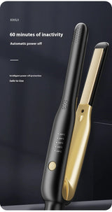 2-in-1 Mini Hair Straightener & Curler - Ceramic Fast Heating 140-220°C - Portable Flat Iron for Short Hair Travel Styling