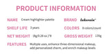 8 Colors Cream Highlighter Palette for Highlight, Blush&Contouring, Various Colors To Meet Various Makeup Needs Highlight Disc