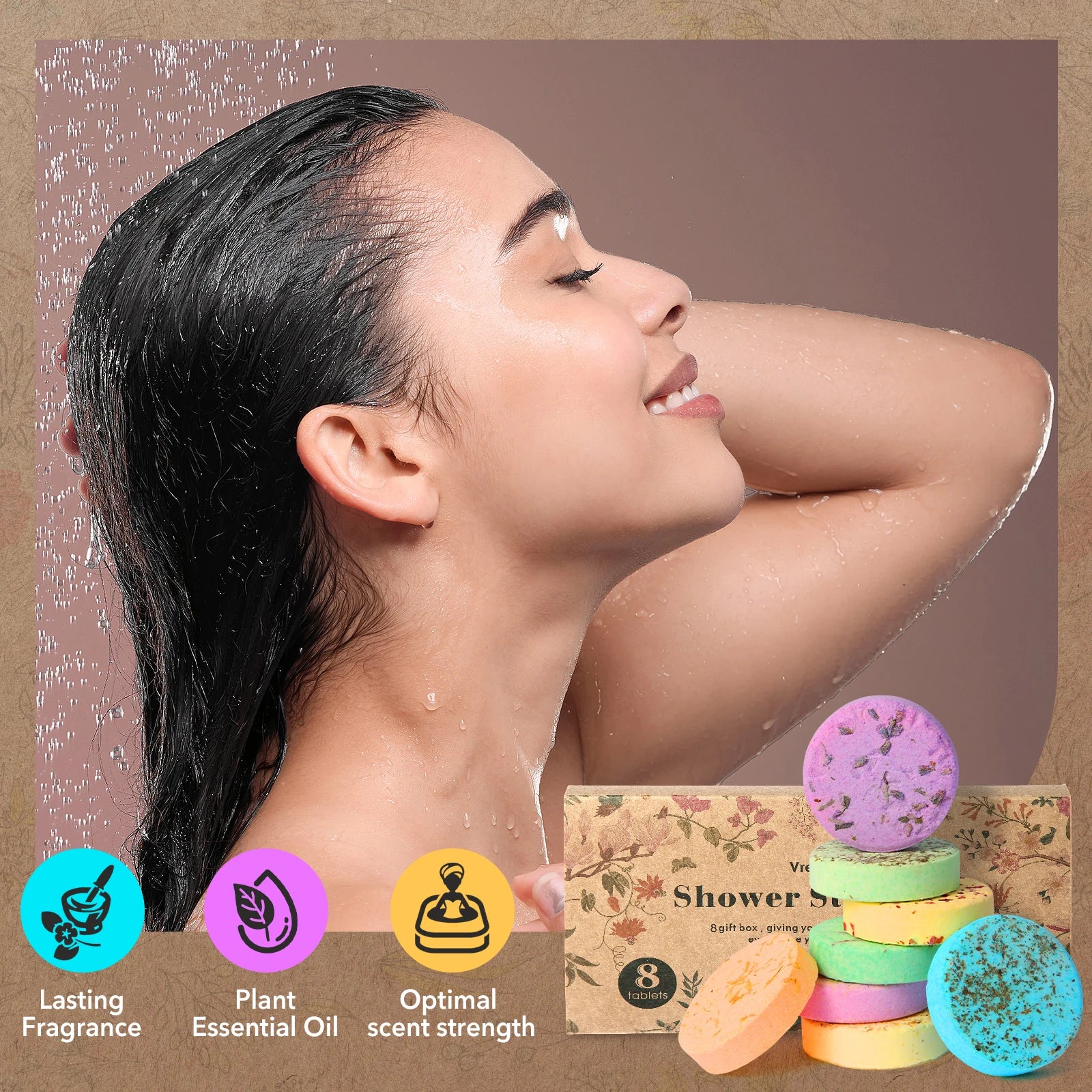 Shower Steamers Aromatherapy - 8 Pack Birthday Gifts for Women - SWCANDY 8 Pcs Mothers Day Gifts for Her Mom Men Teen Adults
