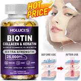 Biotin+Collagen+Keratin Capsules, Hydration, Promotes Hair Growth, Strengthens Weak Nails, Joints & Bones, Anti-Aging, Whitening