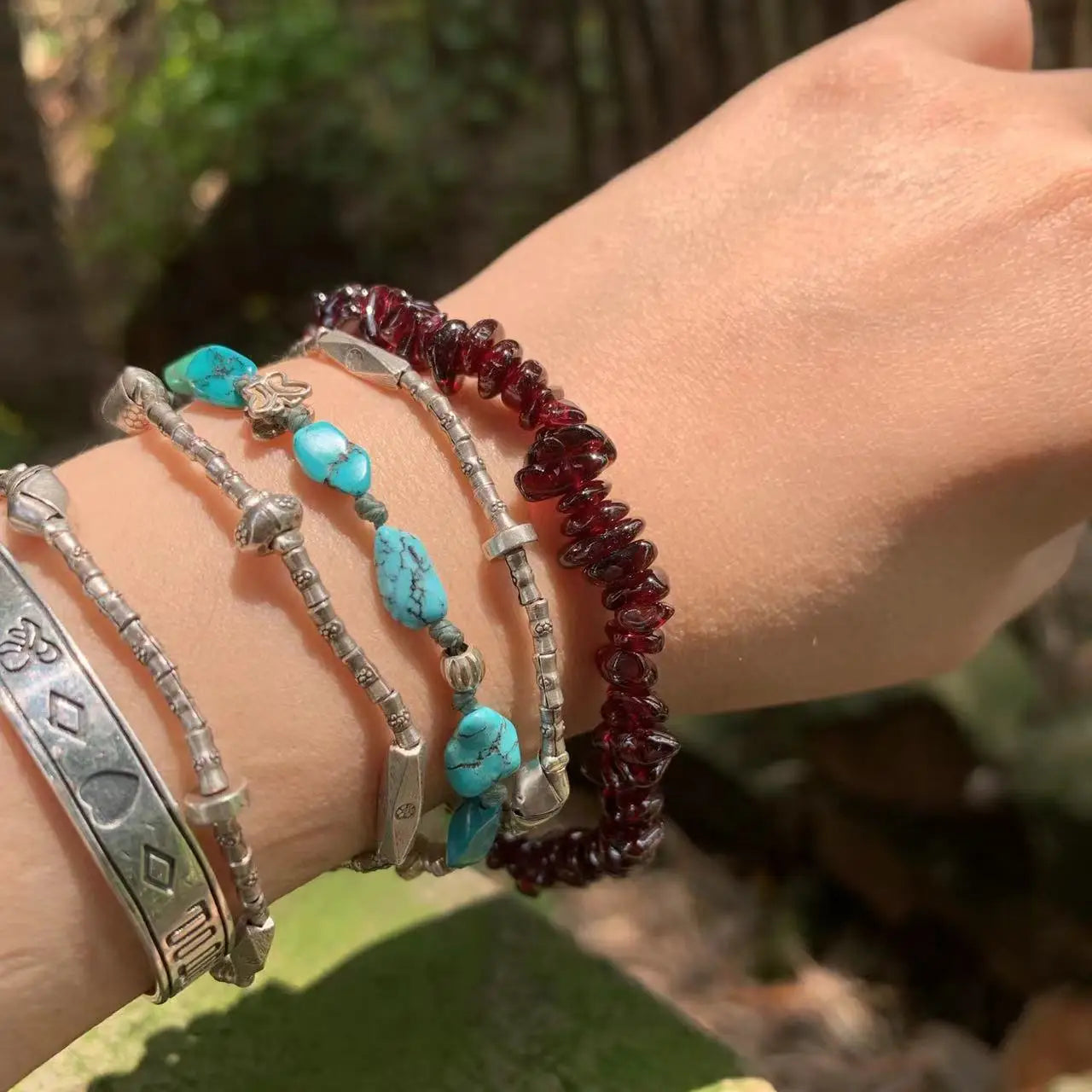 Natural Garnet Bracelet For Woman Crystal Bracelet Jewelry Red Stones Healing Energy Gift Lucky