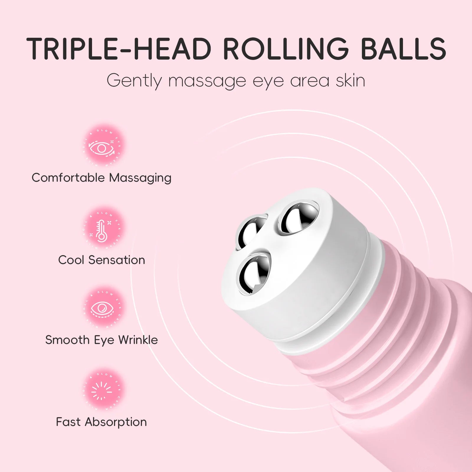 LAIKOU Sakura Roller Eye Serum 15ml Moisturizing Eye Care Reduce Dark Circles Puffiness Fine Lines Anti Aging Brightening Eye