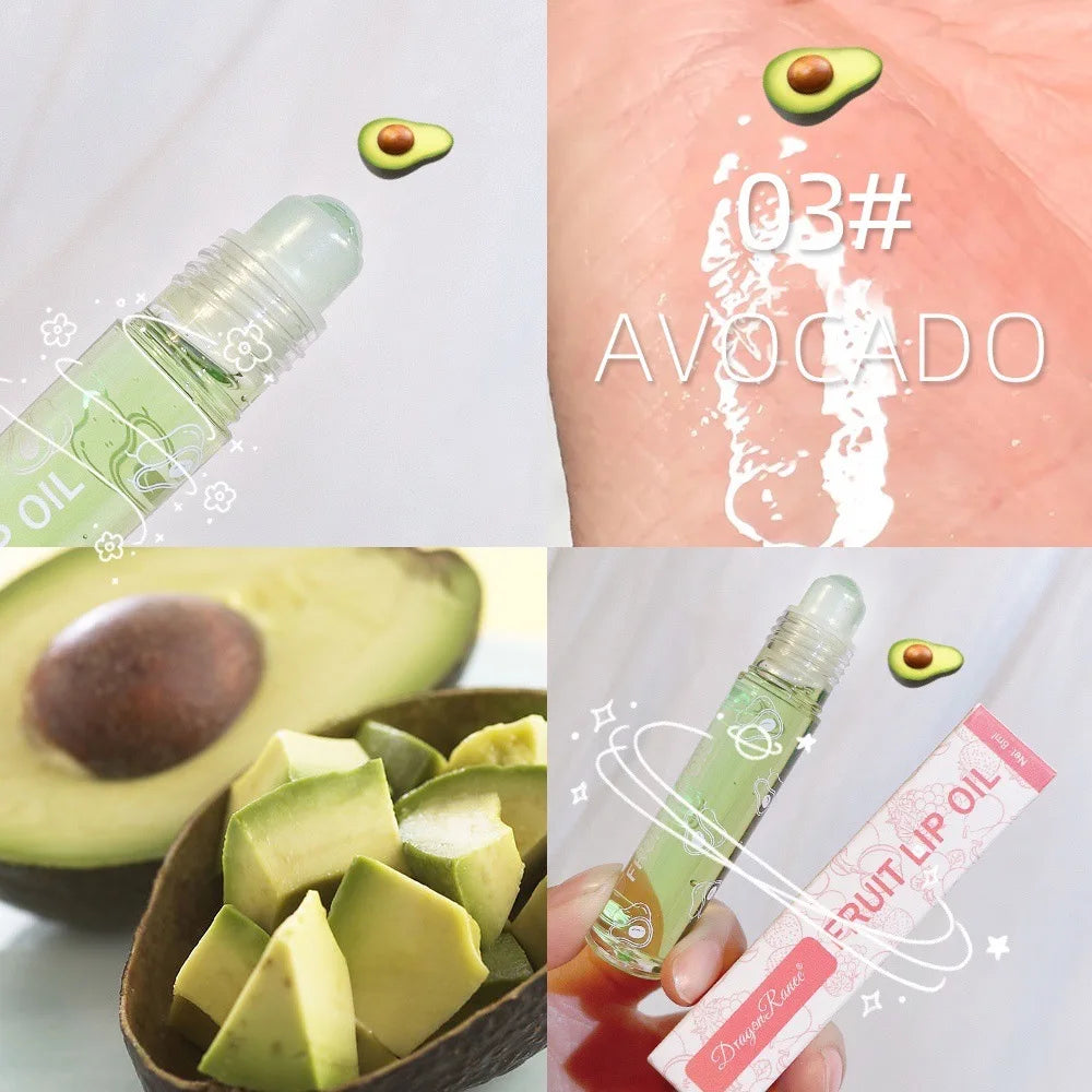 Roll-On Lip Oil Moisturizing Lip Balm Liquid Nourishing Lip Oil Colorless Transparent Fruit Lip Oil New Valentine's Day Gift Lip Balm