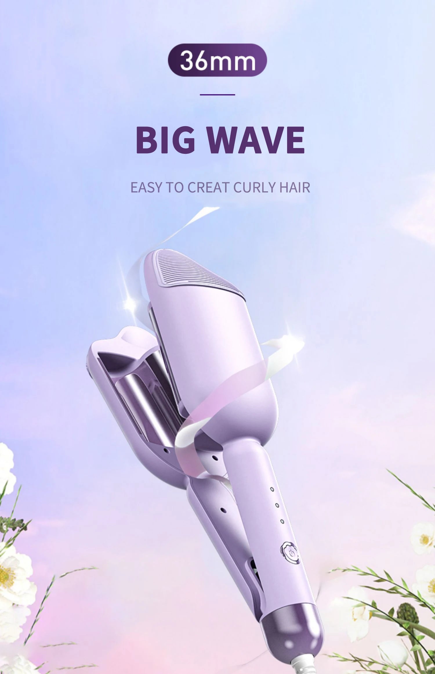 Electric Hair Curler 36mm Large Wave Styling Ceramic Hair Long Lasting Curling Iron Styling Tool Curling Wand Hair Waver