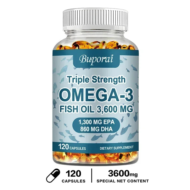 Omega 3 Fish Oil - Rich in EPA+DHA, Supports Joint, Brain and Eye Health, Enhances Immune Function, and  Antioxidant