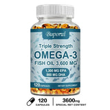 Omega 3 Fish Oil - Rich in EPA+DHA, Supports Joint, Brain and Eye Health, Enhances Immune Function, and  Antioxidant