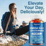 Omega 3 6 9 + DHA Gummies - Brain Health, Enhances Concentration, Memory, Improves Blood Circulation, Eye Support