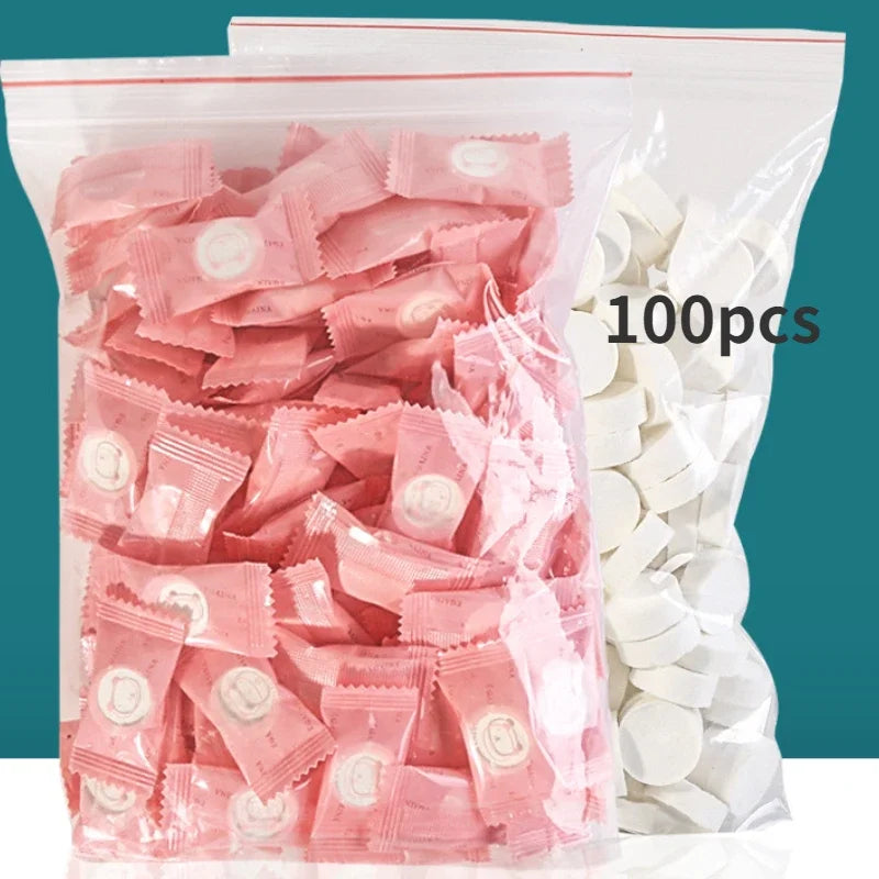 20/50/80/100PCS Mini Compressed Towel Disposable Capsules Towel Magic Face Care Tablet Outdoor Travel Cloth Wipes Paper Tissue