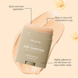 EELHOE 23g Moisturize Airy Sunstick SPF50+ Anti-UV Long-lasting Protector High Coverage Matte Natural Sunscreen Cream Skin Care