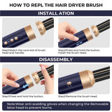 UKLISS Hair Dryer Brush 7 in 1, Air Styler Set with Curling Iron, Round Brush, Straightener for Women