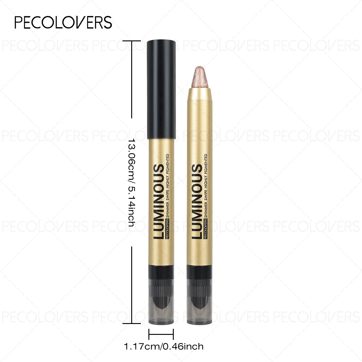 Smudge-Proof & Waterproof Eyeshadow Stick,Dual-Ended Eye with Shadow Stick,Sponge Brush,Glitter & Matte Finishes