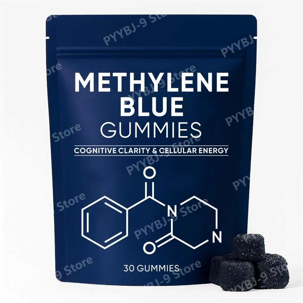Methylene Blue Gummies 30 Count 5mg USP Grade High Purity Formula for Cognitive Clarity Cellular Energy Daily Wellness Support