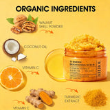 Turmeric Body Scrub - All-Natural Exfoliator for Body, Face, Hand & Foot, Gently Moisturizes & Brightens Skin for All Skin Types