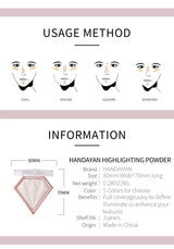 Natural Diamond Highlighter Powder 5 Color Shimmer Contour Nose Shadow Brightening Face Makeup Cosmetics Palette